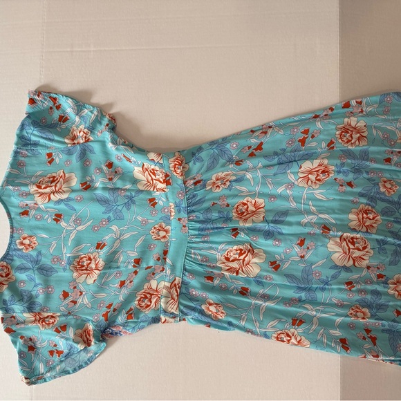 Floral Blue Wrap Maxi Dress - Picture 5 of 5